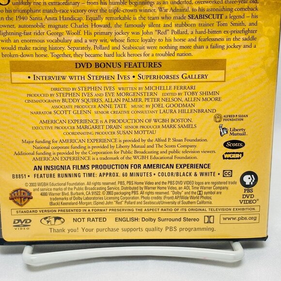 Seabiscuit PBS DVD Video American Experience Documentary - Picture 7 of 7